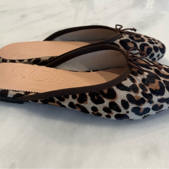 J.Crew Womens Calf Hair Zoe Mule Flats Leopard Size 7.5 - Picture 4 of 6